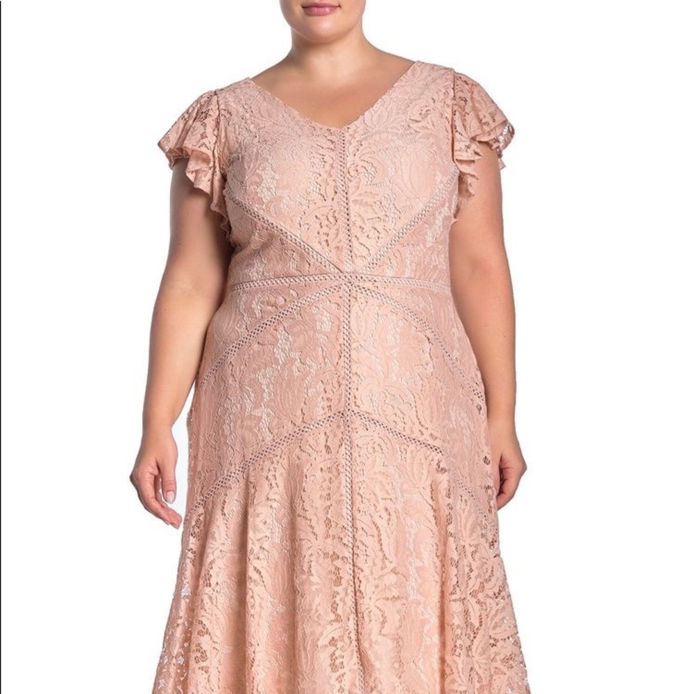 Sz 22 Taylor Flutter Sleeve high low dress NWT